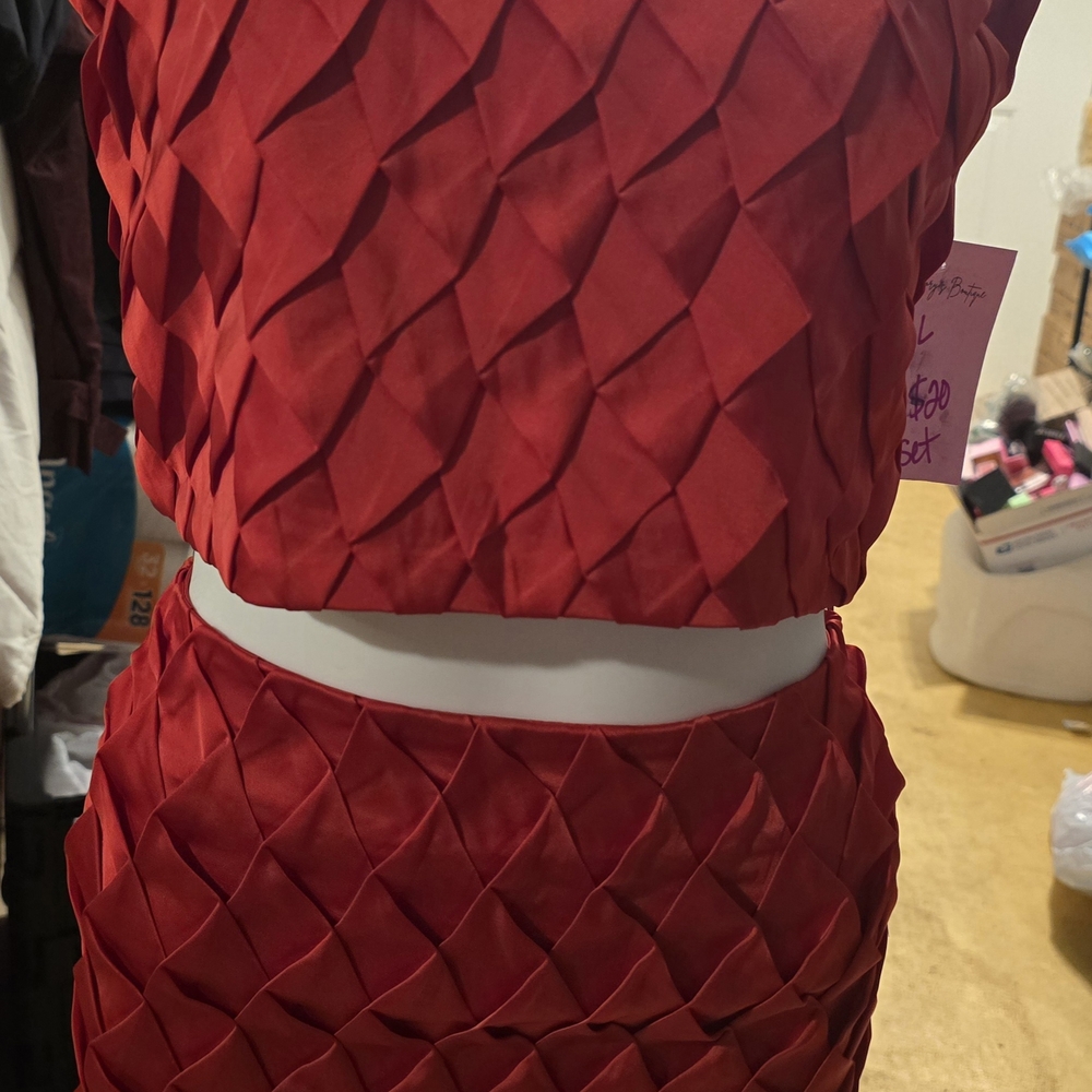 Source Unknown Red Mini Skirt